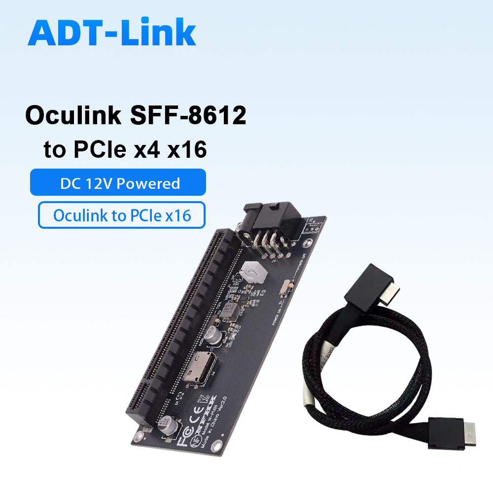 Pcie 4.0 X16 Riser Cable 90 Degree - Tarjeta Adaptadora Oculink SFF-8612 a PCIe