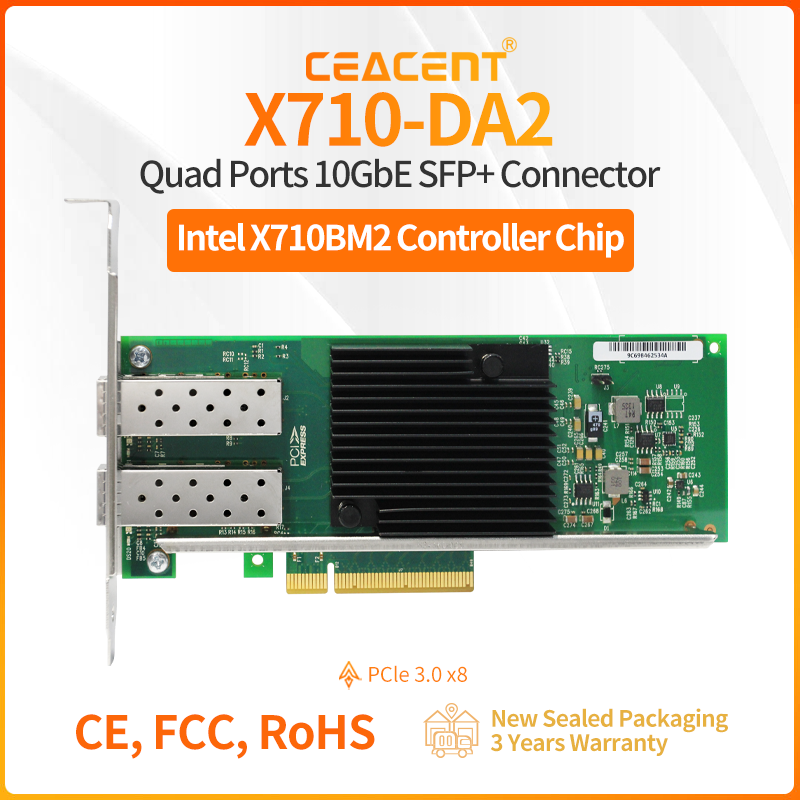 10Gb Sfp+ Pcie Network Card Dual Port - X710-DA2 Chipset Intel X710-BM2 10 Gb/s
