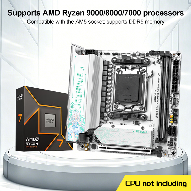 B650 Itx Motherboard Wifi - Placa Base JGINYUE B850I SNOW DREAM