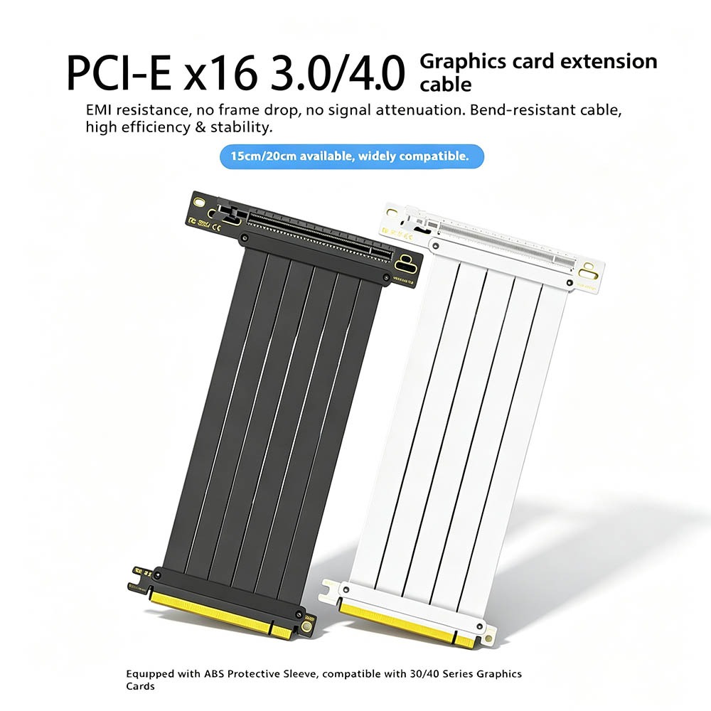 Pcie 4.0 X16 Riser Cable 90 Degree - Cable elevador PCI‑E 4.0/3.0 X16 para