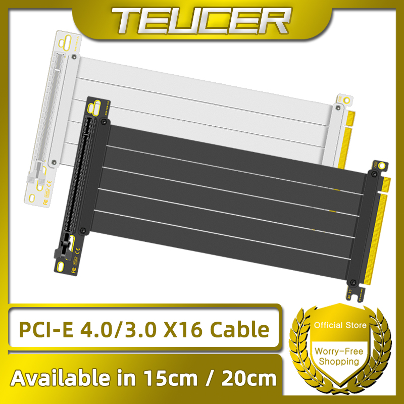 Pcie 4.0 X16 Riser Cable 90 Degree - TEUCER PCI-E 4.0 X16 Cable elevador