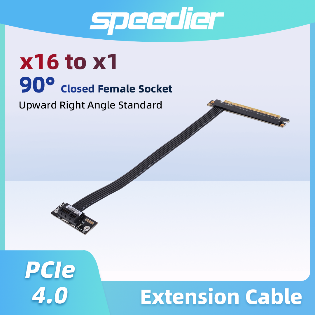 Pcie 4.0 X16 Riser Cable 90 Degree - Cable de extensión PCIe 4.0 /