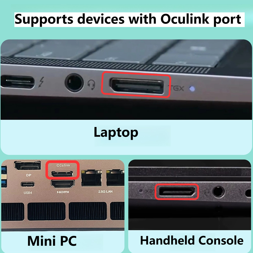 Base de conexión Oculink eGPU  - External Gpu Dock Pcie 4.0 Oculink reseña y precio