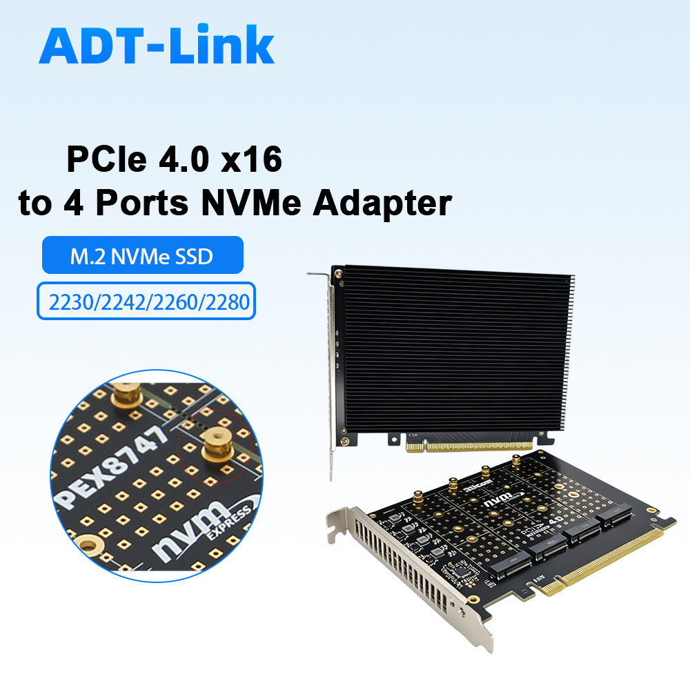 Tarjeta adaptadora PCIe 4.0 X1 - Quad M.2 Nvme Pcie Bifurcation Card reseña y precio