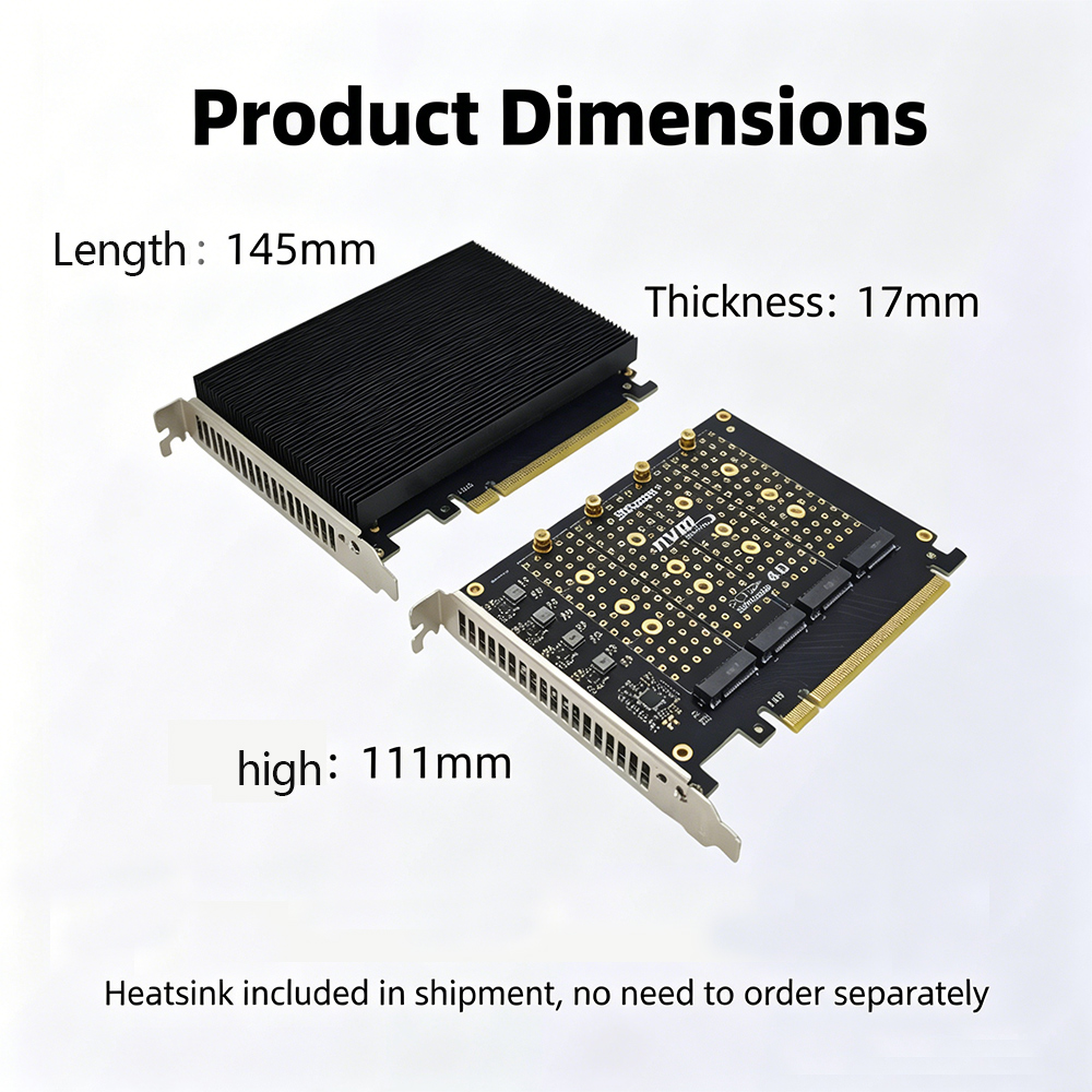 Tarjeta adaptadora PCIe 4.0 X1 - Quad M.2 Nvme Pcie Bifurcation Card reseña y precio