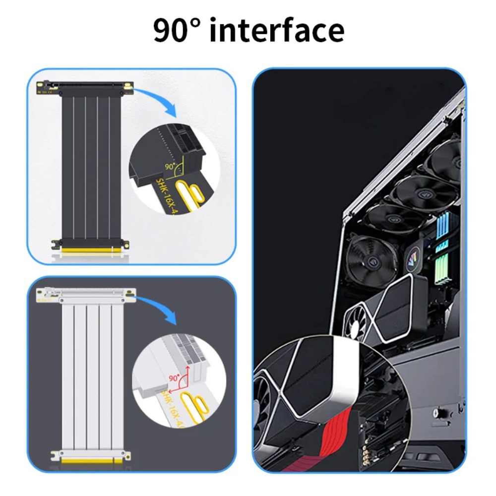 Cable elevador PCI‑E 4.0/3.0 X - Pcie 4.0 X16 Riser Cable 90 Degree reseña y precio