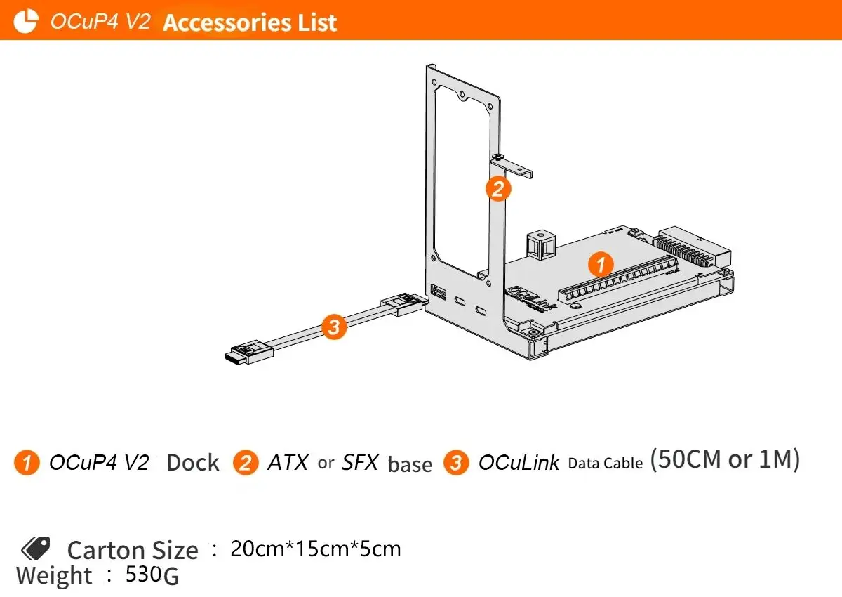 OCuP4V2 OCuLink GPU Dock con C - External Gpu Dock Pcie 4.0 Oculink reseña y precio