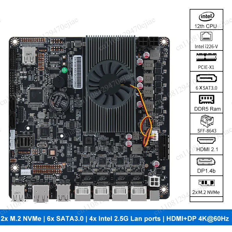 Placa base N100 Mini ITX NAS D - Nas Motherboard N100 6 Sata reseña y precio