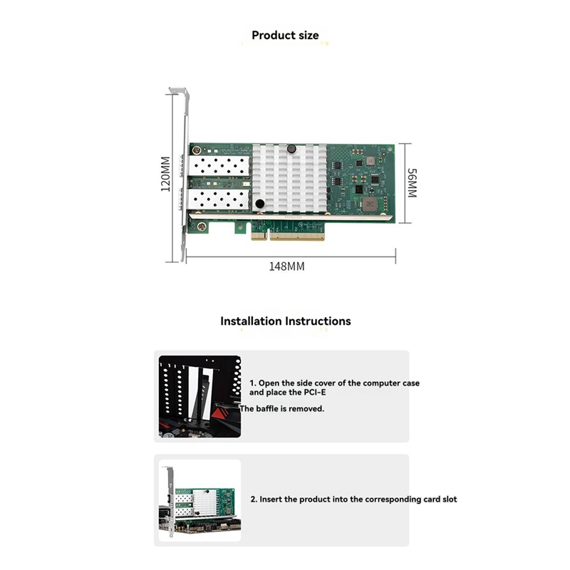 X520-DA1 Tarjeta de red de dob - 10Gb Sfp+ Pcie Network Card Dual Port reseña y precio