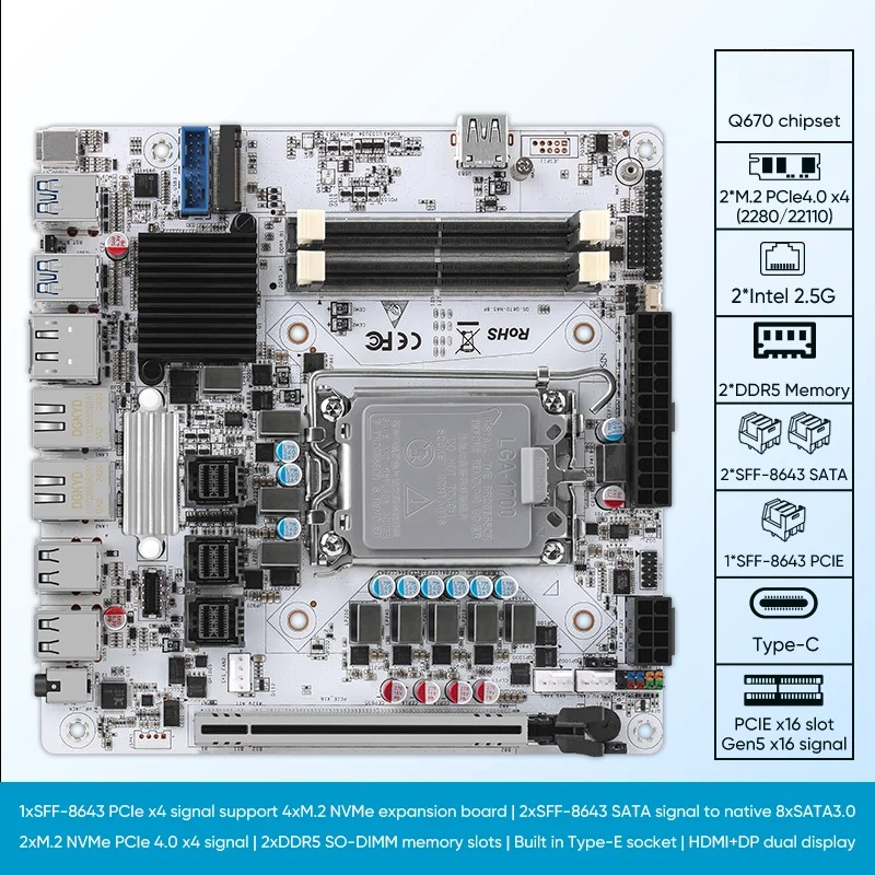 Placa base Nas de 12/13/14a ge - Lga 1700 Ddr5 Itx Motherboard reseña y precio