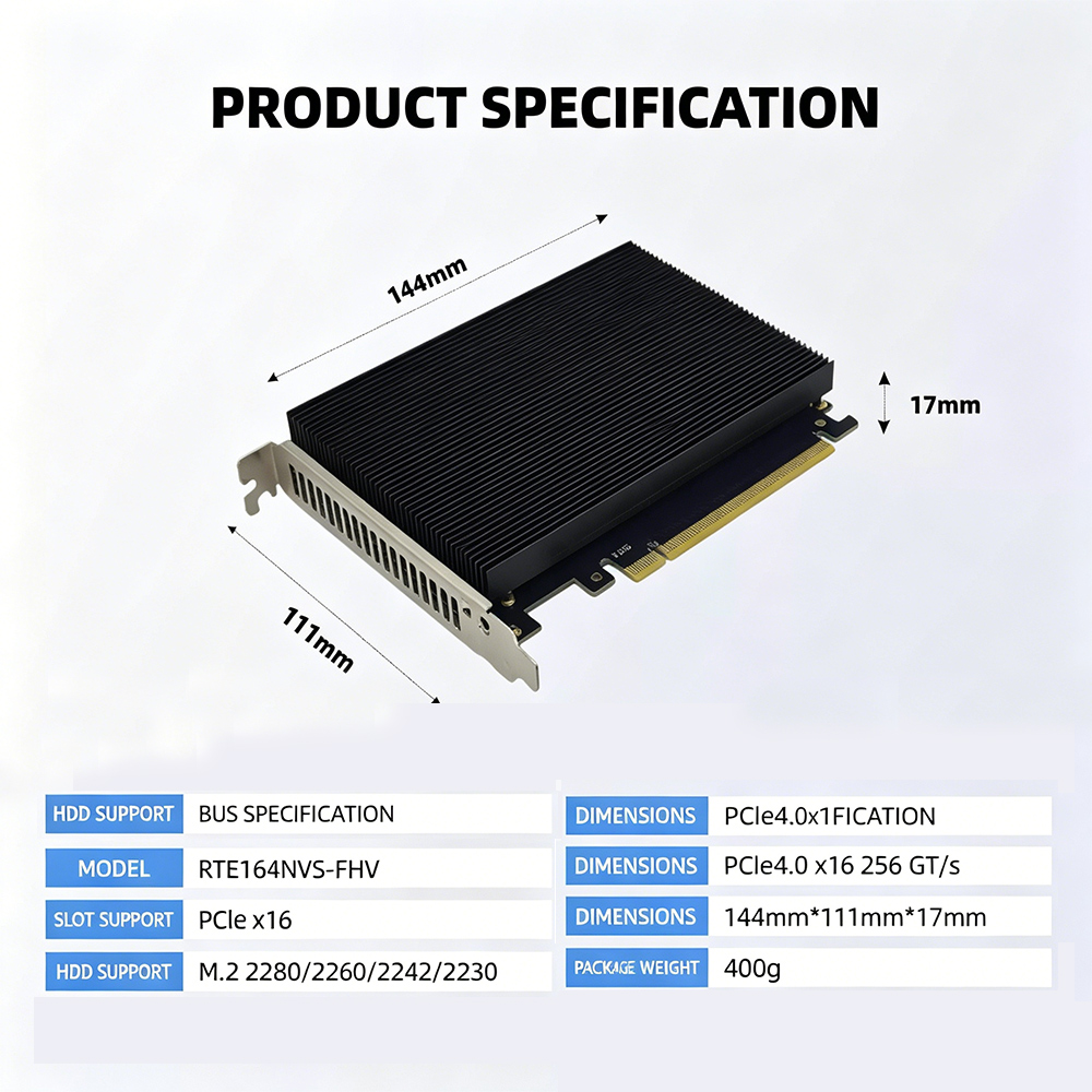 Tarjeta Adaptadora PCIe 4.0 X1 - Quad M.2 Nvme Pcie Bifurcation Card reseña y precio