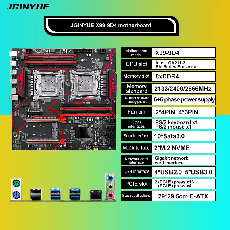 Placa base Dual X99 CPU LGA 20 - X99 Dual Cpu Motherboard Combo reseña y precio
