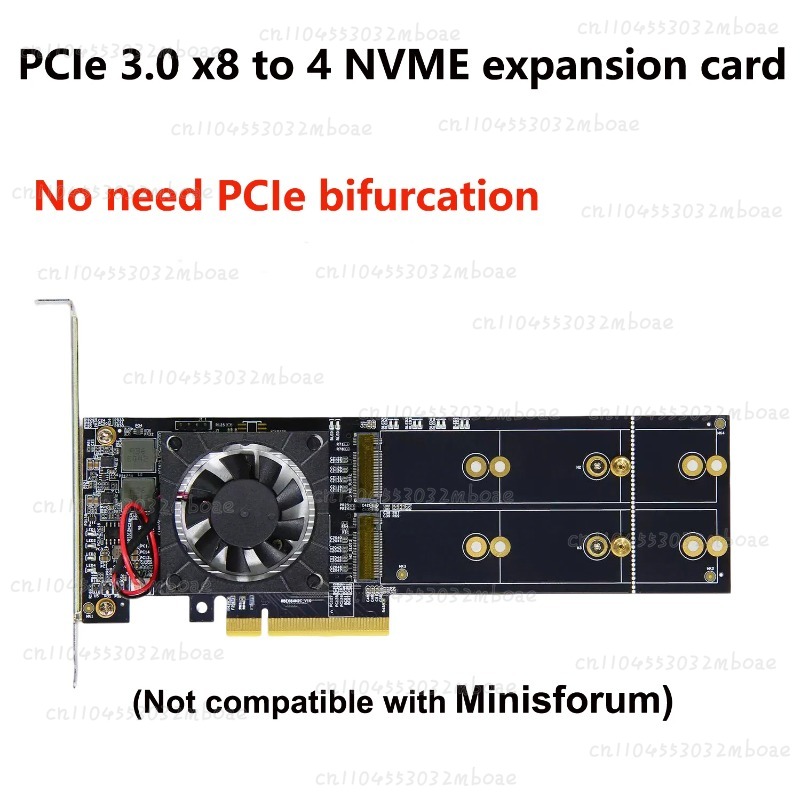 Adaptador PEX8747 Chip PCIe 3. - Quad M.2 Nvme Pcie Bifurcation Card reseña y precio